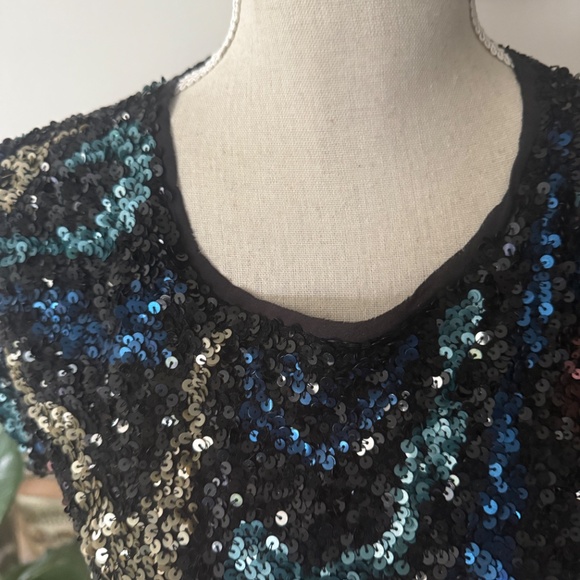 ZADIG & VOLTAIRE DELUXE Trusty Sequins Silk Trim Top S - Picture 5 of 6